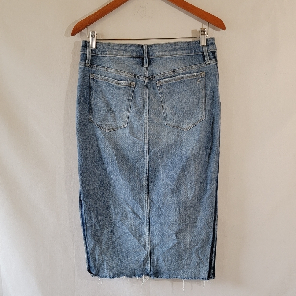 Sam Edelman THE MARIBELLE Denim Skirt Sz 29 Side Slit Y2K Minimalist Festival - Picture 2 of 12